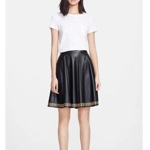 Tamara Mellon studded leather gold embellished  circle skirt